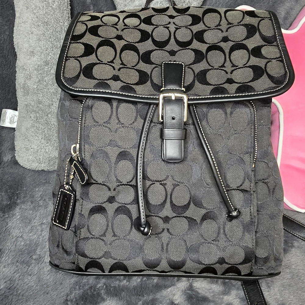 Coach Black and Gray Backpack